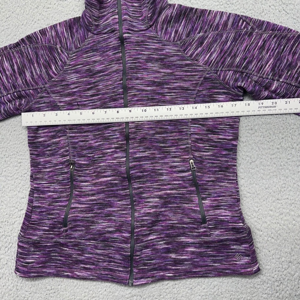 Columbia Sportswear AL6109 Womens Small Purple Multicolor Full Zip Fleece Jacket - Picture 6 of 12